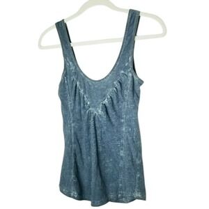 Free People Blue Tank Top‎ Sleeveless Casual Cotton Blend Comfortable Everyday